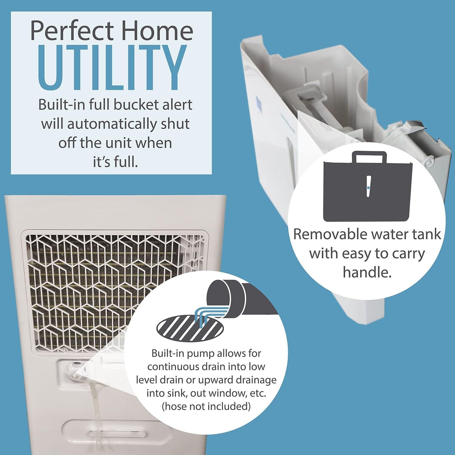 Portable Dehumidifier for Basement and Large Rooms up to 4,500 Sq.Ft. Q6475