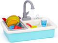 20 PCS Baby Bath Play Sink Toys, Kids Toy Sink, Electric Dishwasher Play Kitchen Set with Running Water for Kids Toddler - 3-4 Years Old Boys and Girls Pretend Play