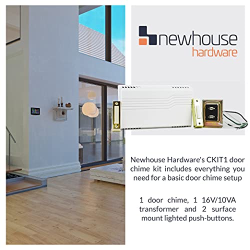 Wired Doorbell Chime Kit with Transformer and Lighted Push Button, White R99846
