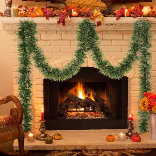 50ft Christmas Garland Greenery Tinsel for Tree Stairs Railing Decor A66109