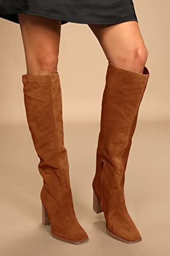 Womens Knee High Chunky Heel Boots N271773