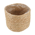 Seagrass Flower Pot - Woven Plant Pot - Decorative Plant Basket with Plastic Film Insert in Boho Style S