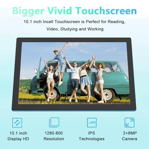 Tablet 10 Inch, 18GB RAM 128GB ROM, 2 in 1 with Keyboard Mouse Stylus G64709