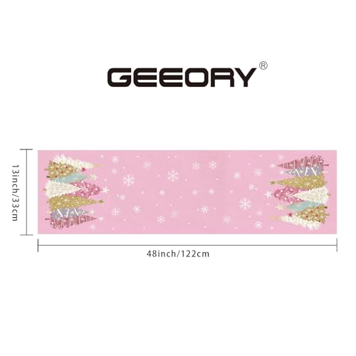 Christmas Table Runner 13x72 Inch, Red Winter Holiday Decor H348