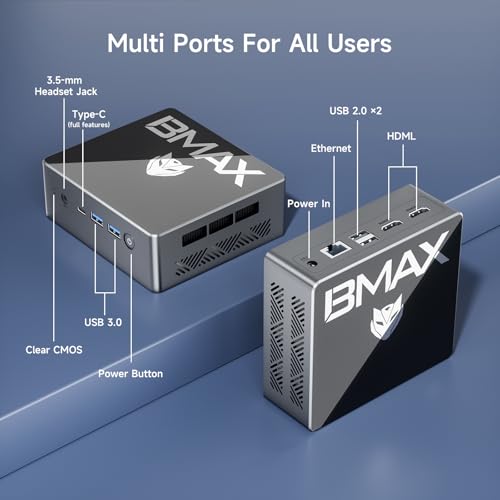 Mini PC, Intel N100, 16GB DDR4, 512GB SSD, Win-11 Pro, Type-C, HDMI, WiFi5, 4K Triple-Display J245