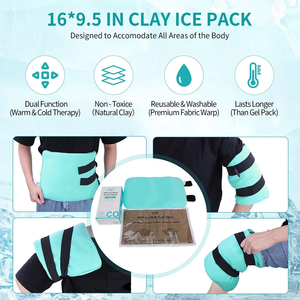 Reusable Clay Ice Pack with Strap for Pain Relief M89266