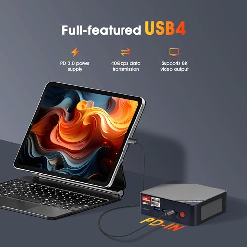 Mini PC N100 16GB DDR4 512GB SSD, 4K Triple Displays, Quiet Desktop Computer T8058