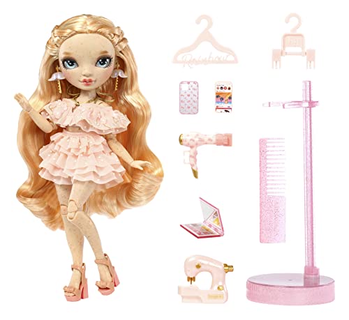 Light Pink Fashion Doll with Freckles, Colorful Outfit & Accessories X191882