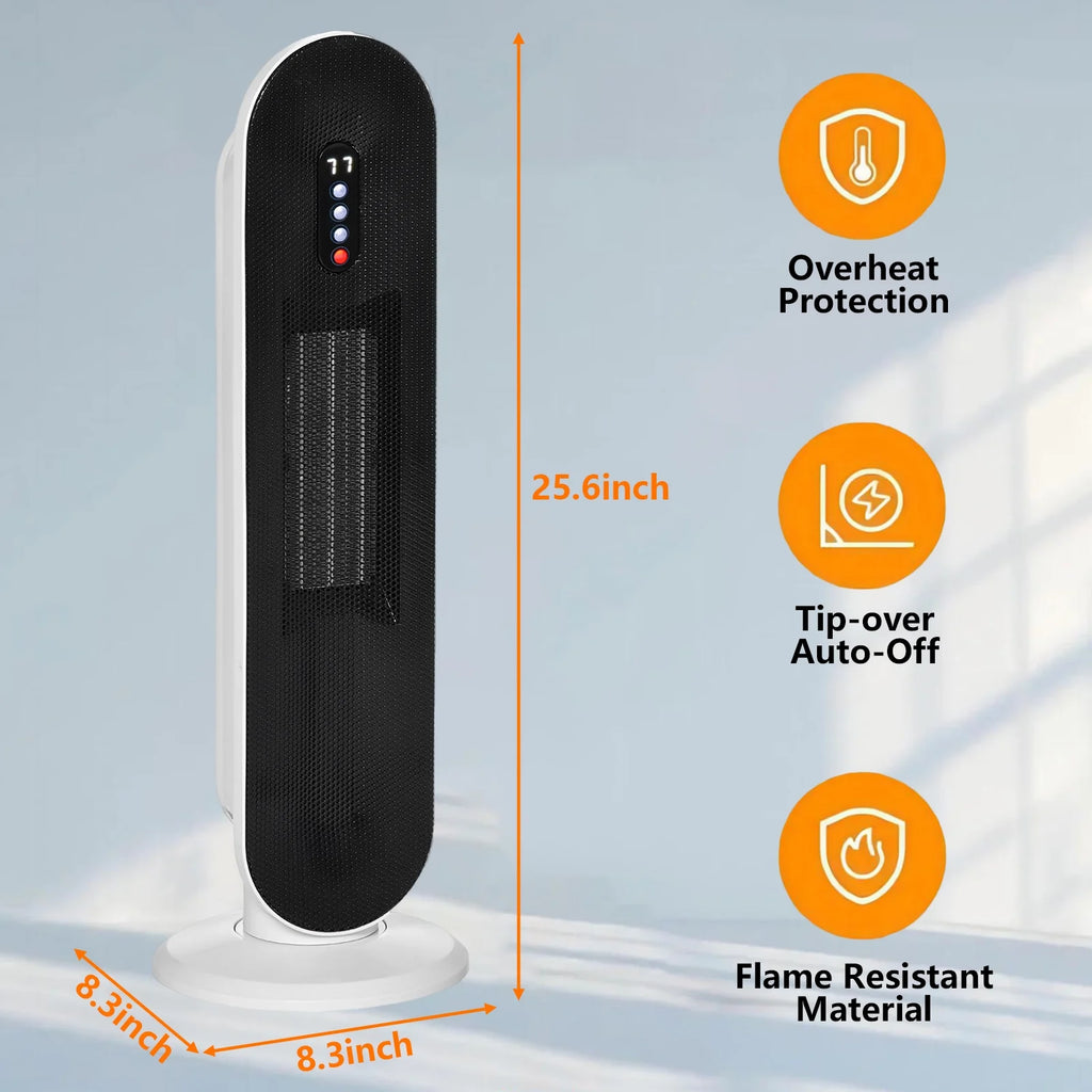 Space Heater for Indoor Use, Portable Electric Heater with Thermostat and Timer Q4793
