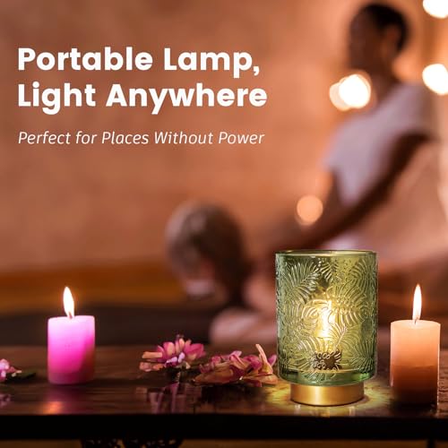 Battery Operated Glass Table Lamp with LED Bulb P205575