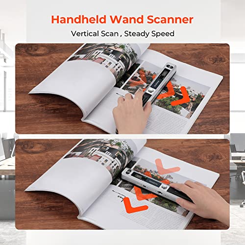 Portable Scanner for A4 Documents Photos, 900 DPI, Flat Scanning, Includes 16G SD Card I7693
