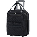 KROSER Carry On Underseat Multi-functional, 16-inch Lightweight Overnight Suitcase for Men Women, Black