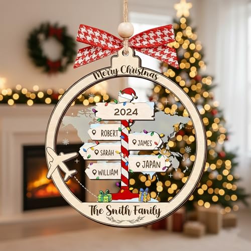Personalized Christmas Wooden Ornaments with Family Names G463