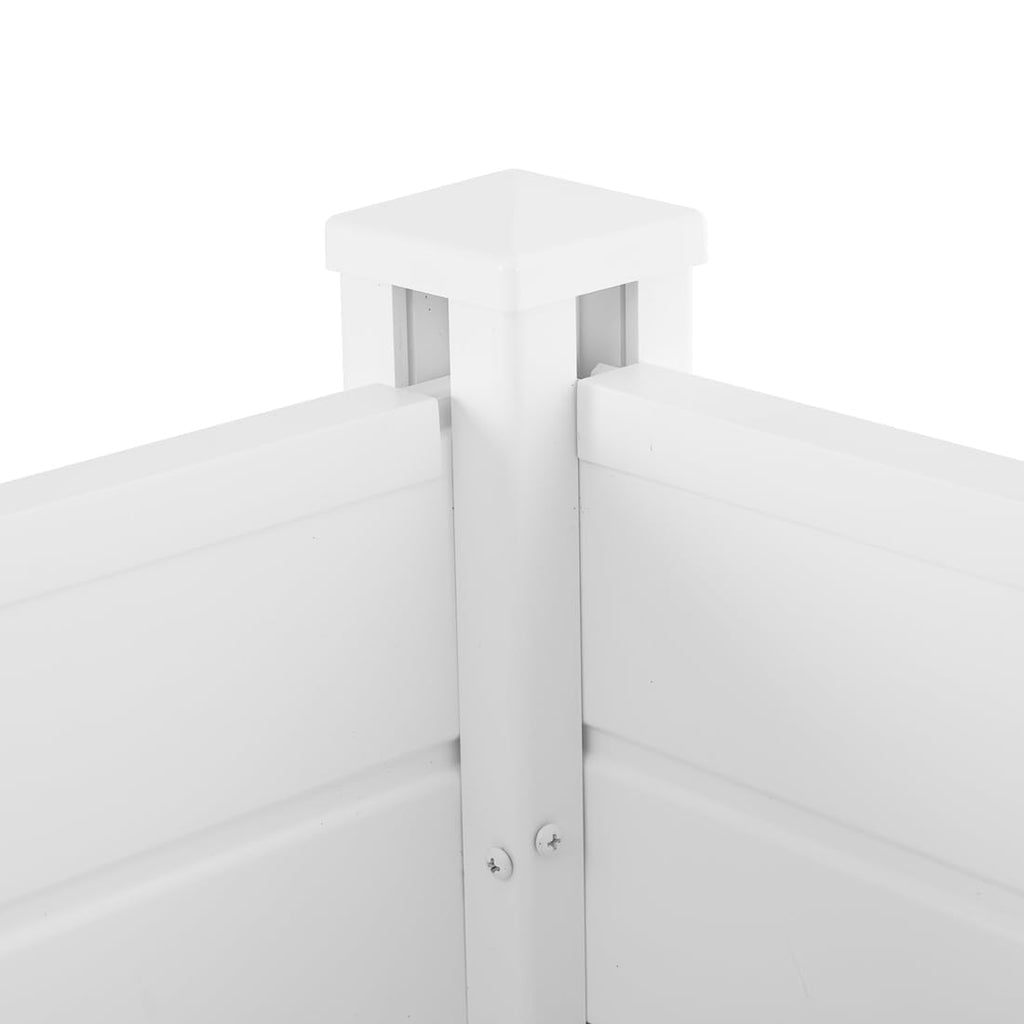 Vinyl Fence Screen Kit with Metal Stakes, White (2 Panels) E521