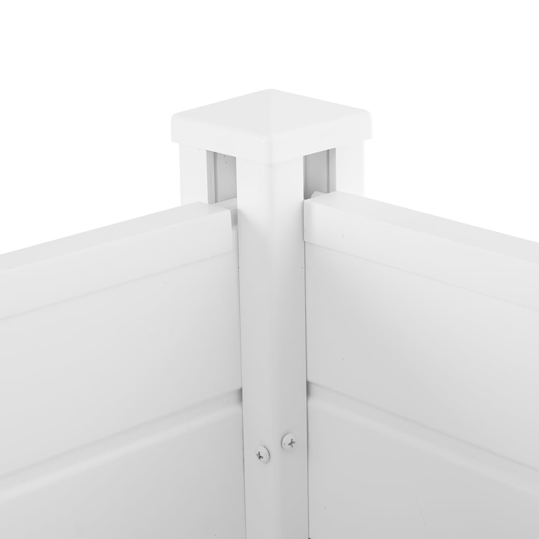 Vinyl Fence Screen Kit with Metal Stakes, White (2 Panels) E521