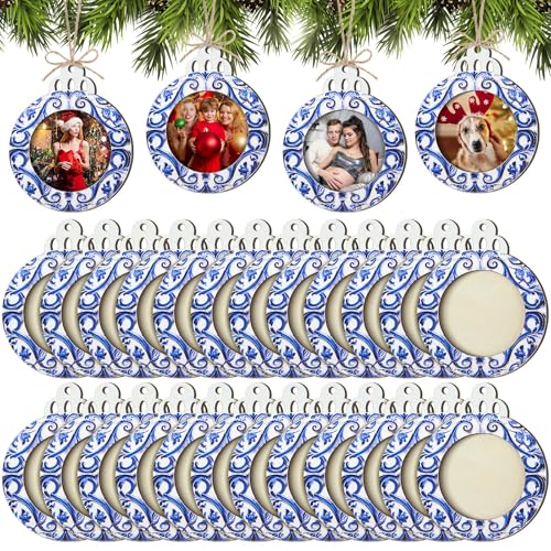 24 Pcs Christmas Photo Ornament Frames for Baby First Christmas Tree Keepsake K3591