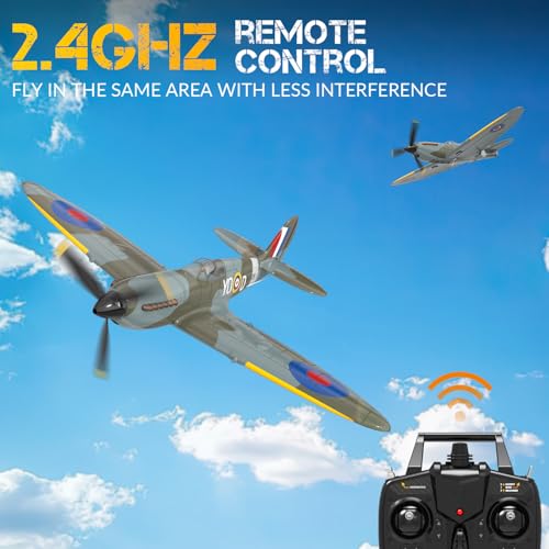 RC Plane 3 Channel Remote Control Airplane Fighter Toy, 2.4GHz 6-axis Gyro, Easy to Fly for Adults Kids Beginners B2466