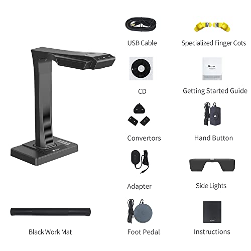 Book Scanner, 24MP Document Camera, A3, OCR, HDMI L723