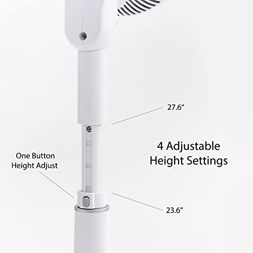 Pedestal Standing Fan with Remote, 360 Oscillating, 12 Speeds, Low Noise D90486