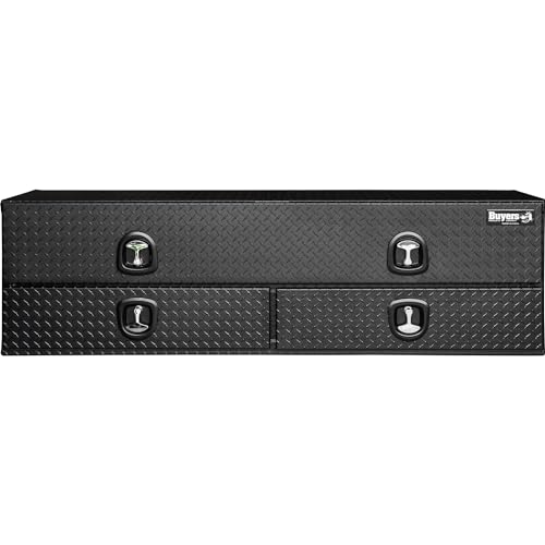 Aluminum Heavy-Duty Flatbed Truck Tool Box with Lower Door, Diamond Tread, 21 x 18 x 72 Inch G66991