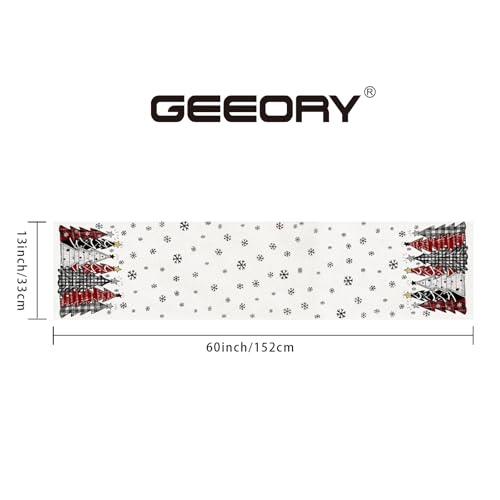 Christmas Table Runner 13x72 Inch, Red Winter Holiday Decor H348