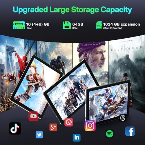 10 inch Android 14 Tablet, Octa-Core, 10GB RAM 64GB ROM, 6000mAh Battery L78477
