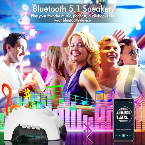 Galaxy Projector with Bluetooth Speaker and White Noise for Bedroom P99664