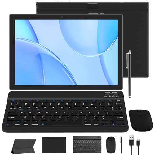 Tablet 10 Inch with Keyboard, Mouse, Case, Stylus, 8GB RAM 64GB ROM N8168