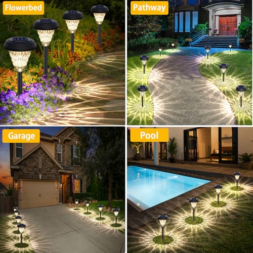 6 Pack Solar Pathway Lights Outdoor Christmas Decorations, Waterproof Candy Cane for Yard Walkway Garden Q12961