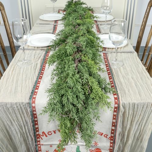 6 ft Christmas Cedar Garland - Realistic Greenery Cypress Artificial Pine Decor O44589