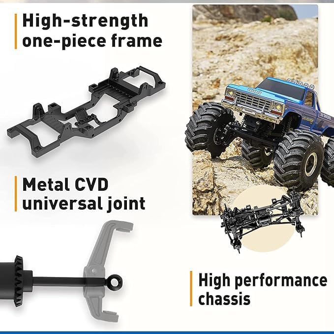 1/24 RC Crawler Monster Truck 4x4 Off-Road with Battery and Remote Control L772663