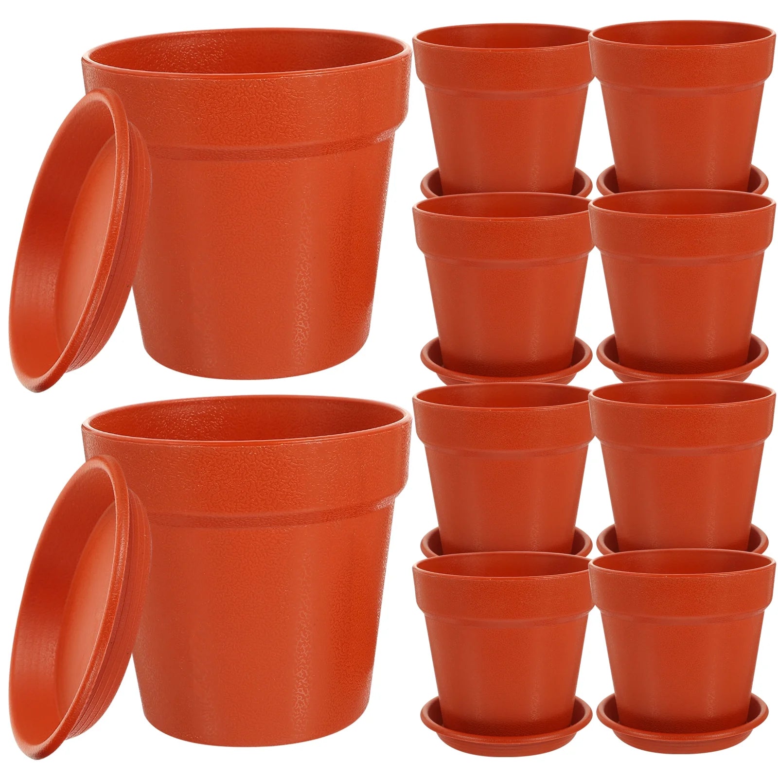 10 Sets Plastic Flower Pots for Garden Nursery O680656