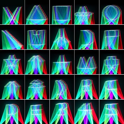 Stage Laser Light, 5 Beam Sound Activated DJ Party Lights with Remote Control P243197