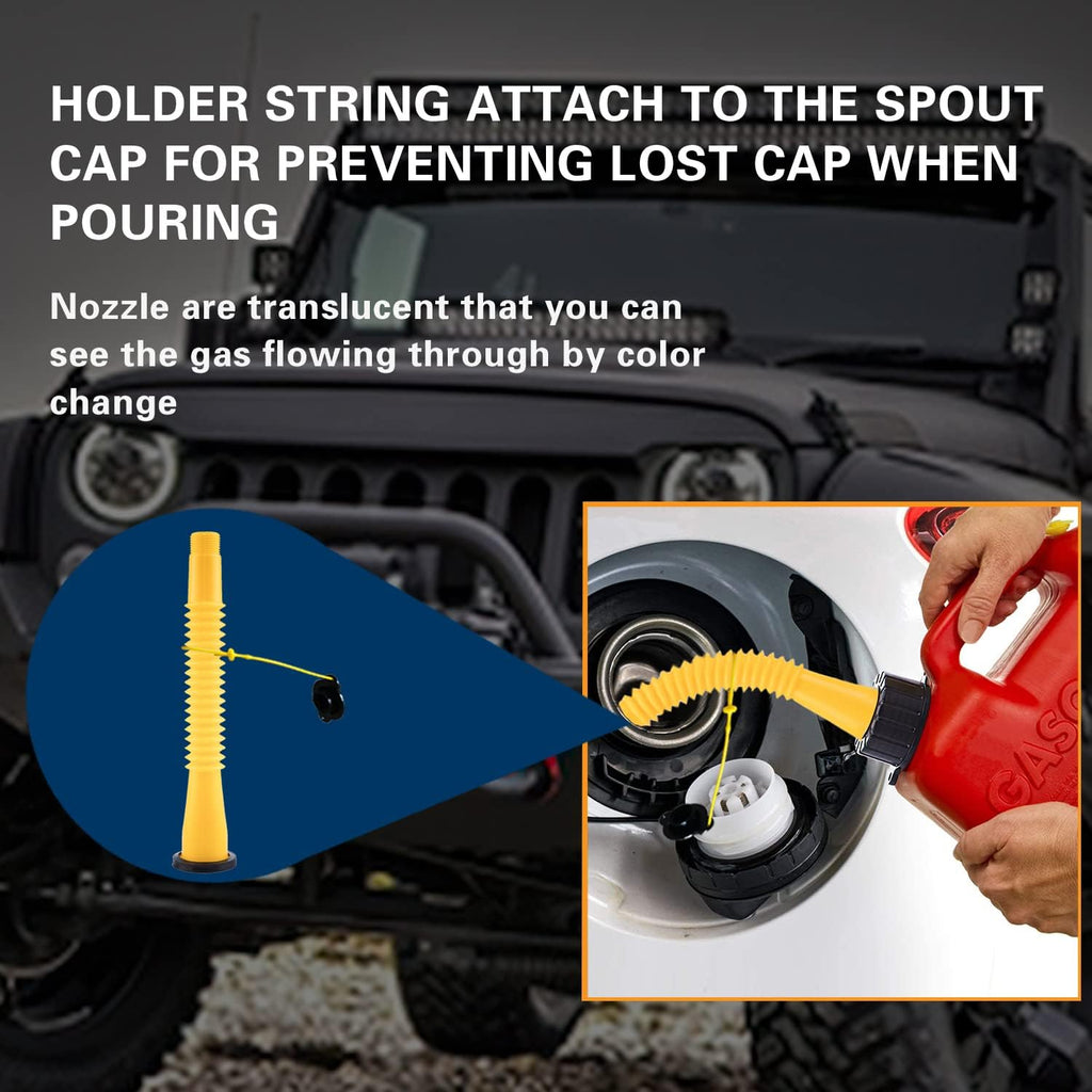 Flexible Gas Can Spout Replacement with Coarse and Fine Thread Caps V56151