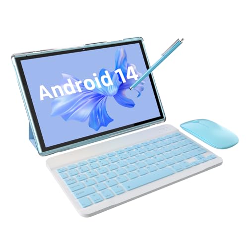 10 in Tablet 2 in 1 Android 14 with Keyboard, Mouse, Stylus Pen, Case, 6GB+32GB, WiFi-6 X68807