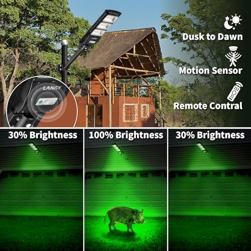 Solar Green Light for Hog Hunting with Remote and Bracket B2597