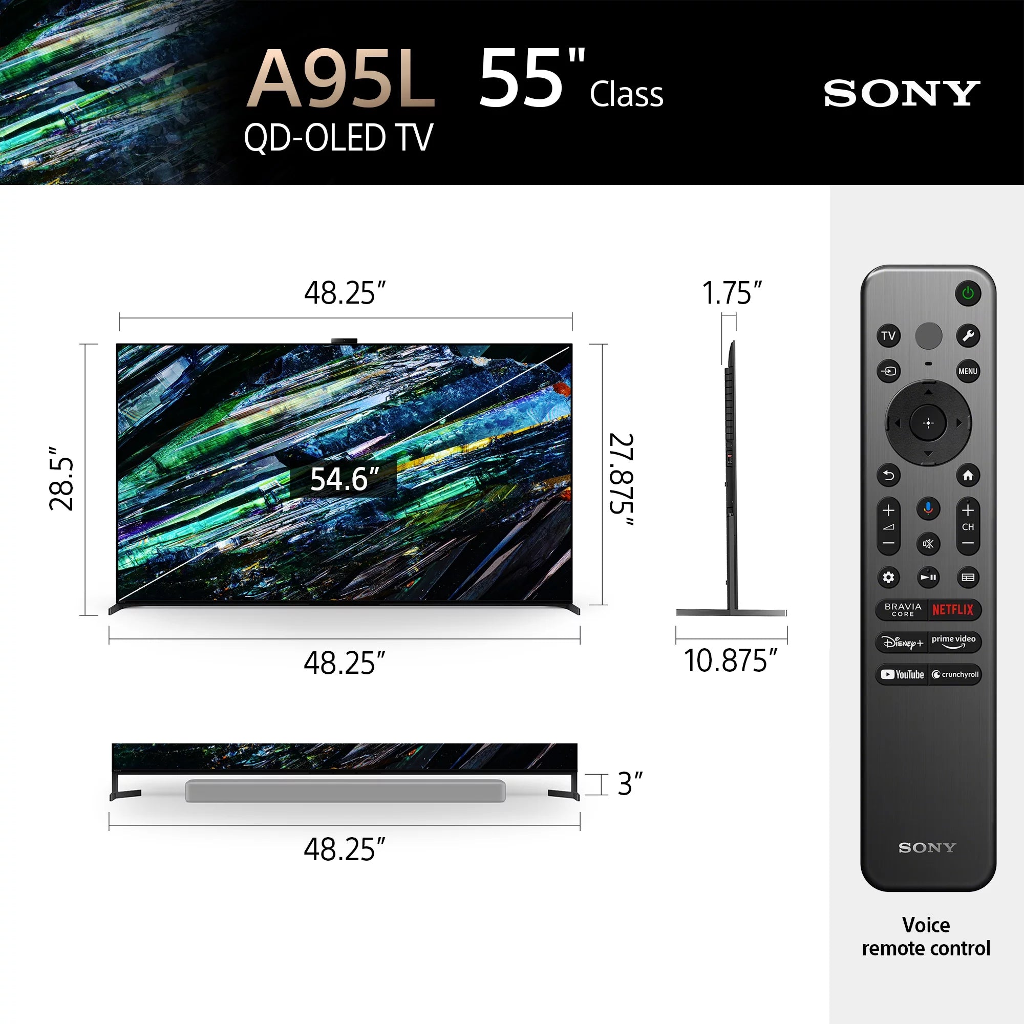55” QD-OLED 4K HDR Smart TV with Google TV I553566