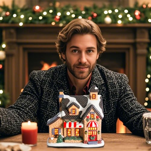Lighted Ceramic Christmas Village Houses Indoor Decor Y567324
