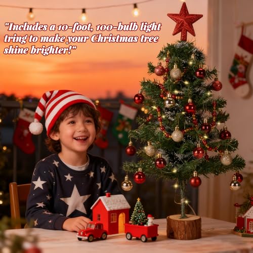 Tabletop Christmas Tree with Lights, 2FT Remote Control X35712