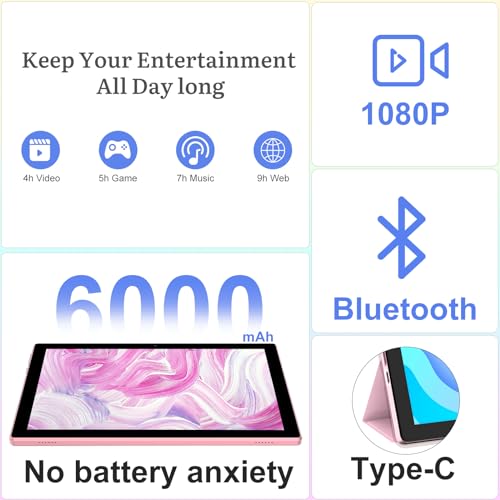 Android Tablet 10 Inch with Keyboard, Mouse, Stylus, 128GB ROM 6GB RAM N54250