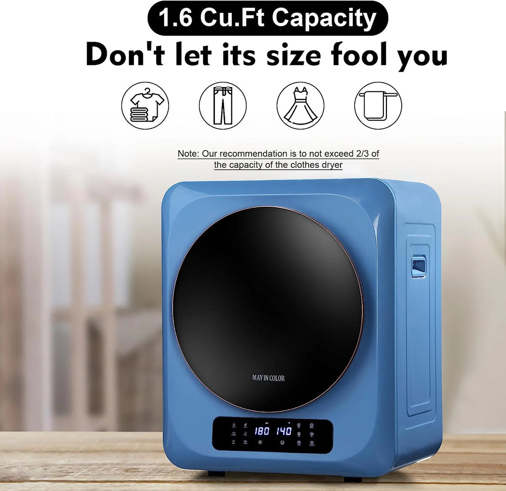 Portable Electric Clothes Dryer 8.8 Lbs with Moisture Sensor, Blue D806048