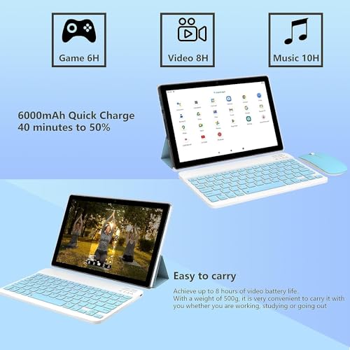 10 inch Android Tablet with Keyboard Case, 6GB RAM 32GB ROM S7781