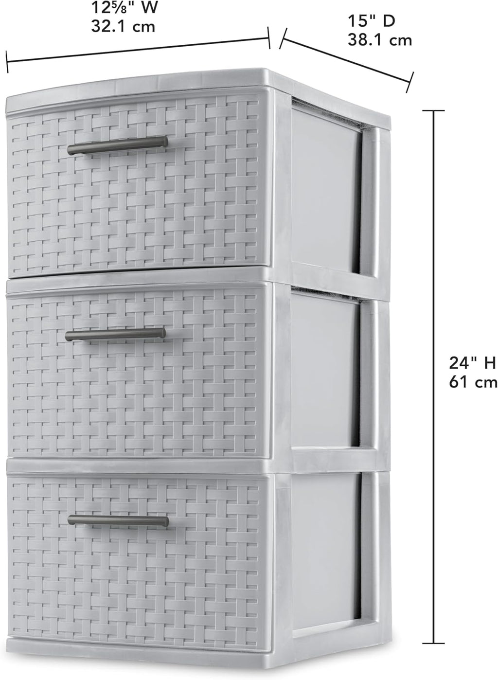 3 Drawer Weave Tower Plastic N5038