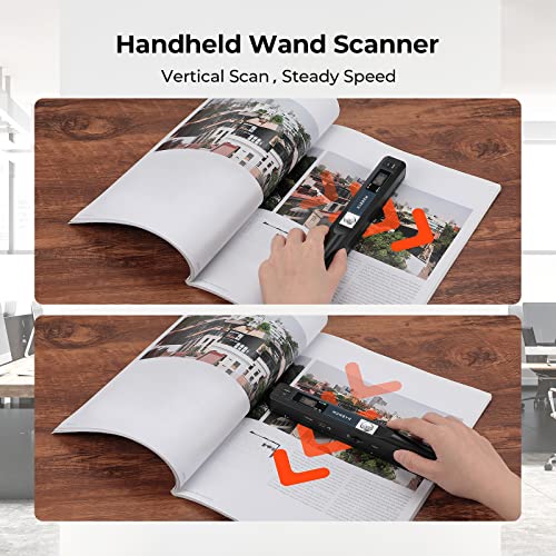 Portable Scanner for A4 Documents Photos, 900 DPI, Flat Scanning, Includes 16G SD Card I7693