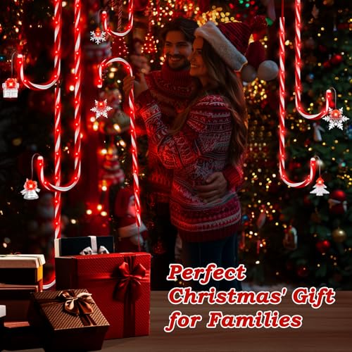 Solar Christmas Candy Cane Lights Outdoor, 20 Pack 110 LED, 8 Modes G4266