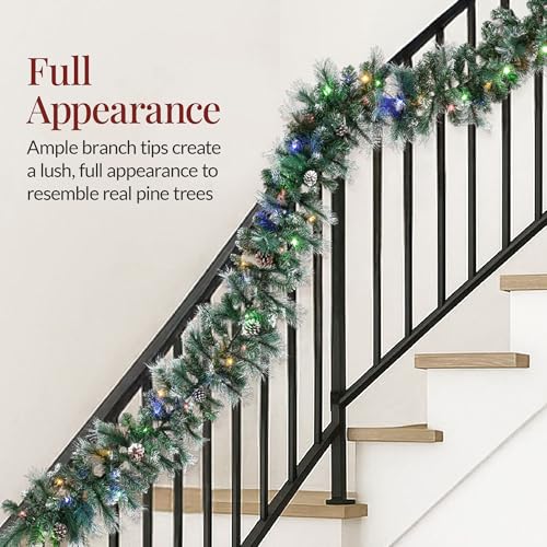 Pre-Lit Holiday Christmas Garland for Stairs, Fireplace with 50 Lights U582051