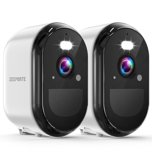 Wireless Security Cameras 2K Battery Powered, Indoor Outdoor WiFi with AI Motion Detection, 2 Cameras R873