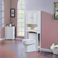 Over The Toilet Space-Saving Collect Cabinet Bathroom Storage Organizer Free Standing Toilet Rack with Double Doors Taller Wooden Bathroom Furniture