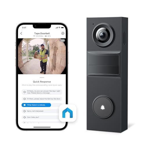 Smart Video Doorbell Camera Wired, 2K 5MP, Color Night Vision, 180° View H116622