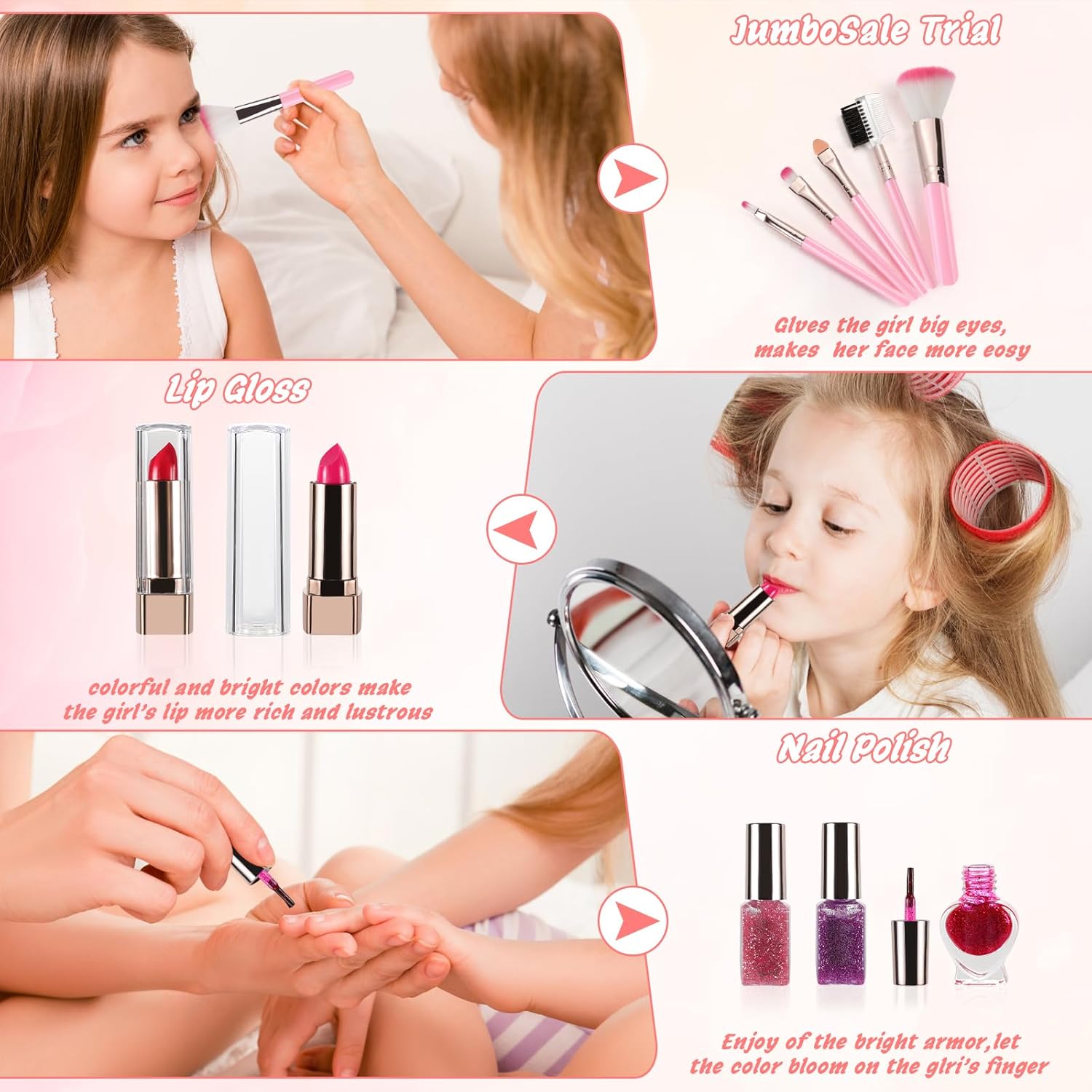 Washable Kids Makeup Kit Pretend Play Toy for Girls J70485